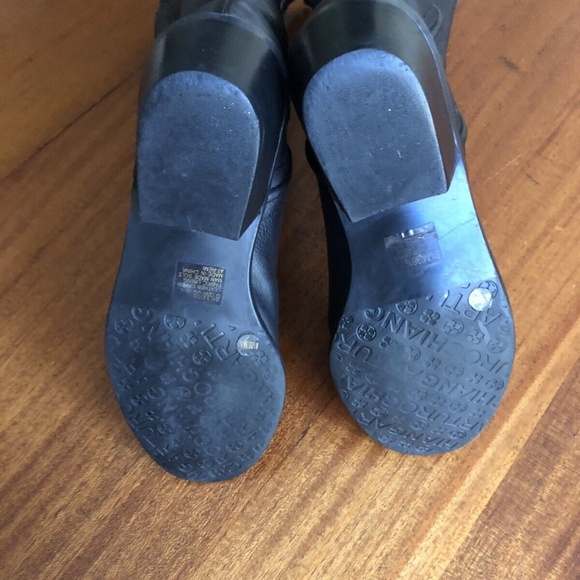 Western Cowboy Pull-On Riding Boots Black Pebbled Leather Women's Sz 8.5 M - Picture 8 of 9